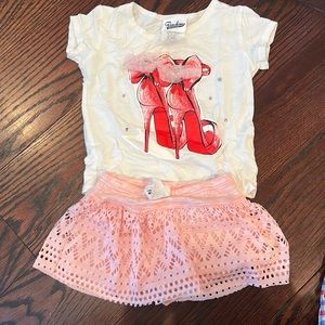 Random hearts skirt set